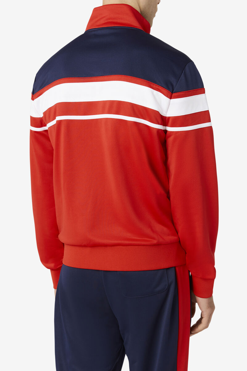 Men's Fila Gordon Jacket Jackets Red / Navy / White | G7Bk9BWUURF