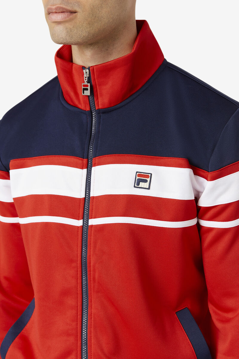 Men's Fila Gordon Jacket Jackets Red / Navy / White | G7Bk9BWUURF