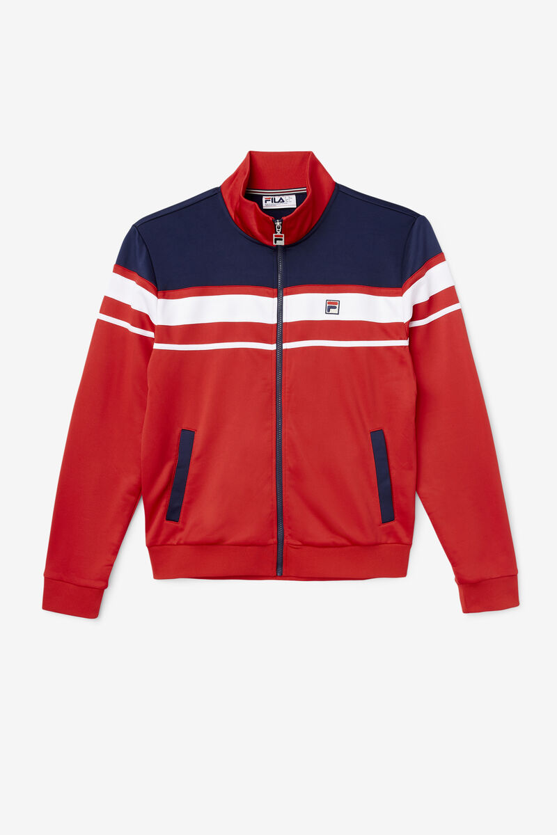 Men\'s Fila Gordon Jacket Jackets Red / Navy / White | G7Bk9BWUURF