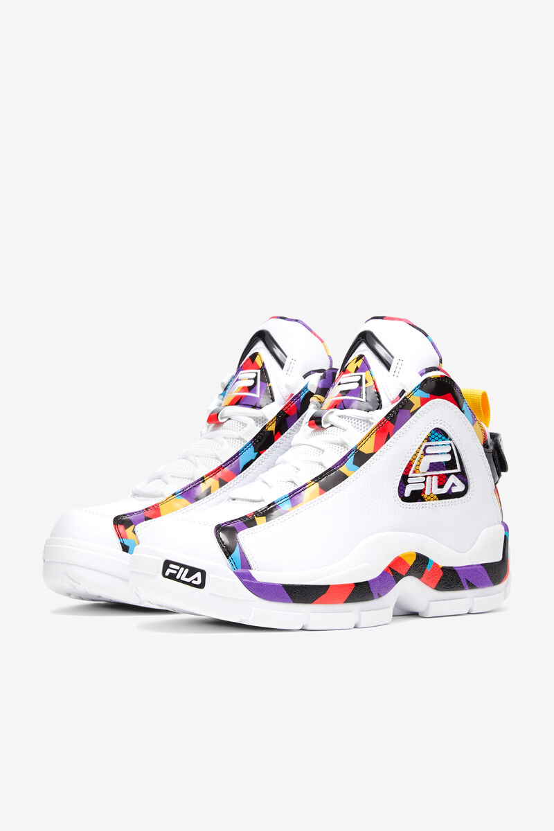 Men's Fila Grant Hill 2 '90s Basketball Shoes White / Black / Purple | oDkPEjrFitC