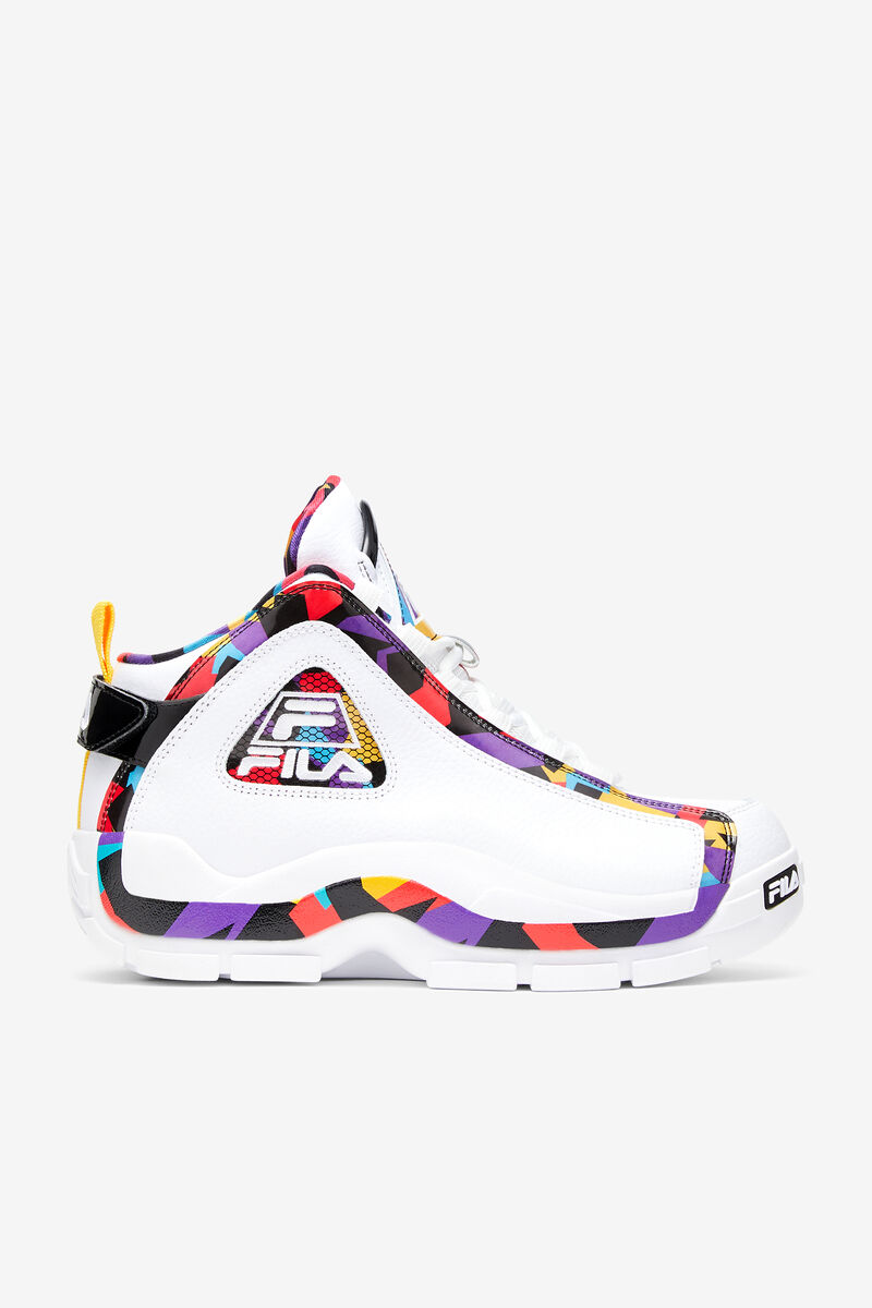 Men\'s Fila Grant Hill 2 \'90s Basketball Shoes White / Black / Purple | oDkPEjrFitC