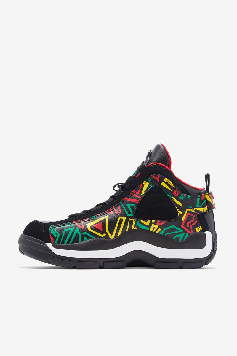 Men's Fila Grant Hill 2 Basketball Shoes Black / Lemon | lUTAQlEenPv