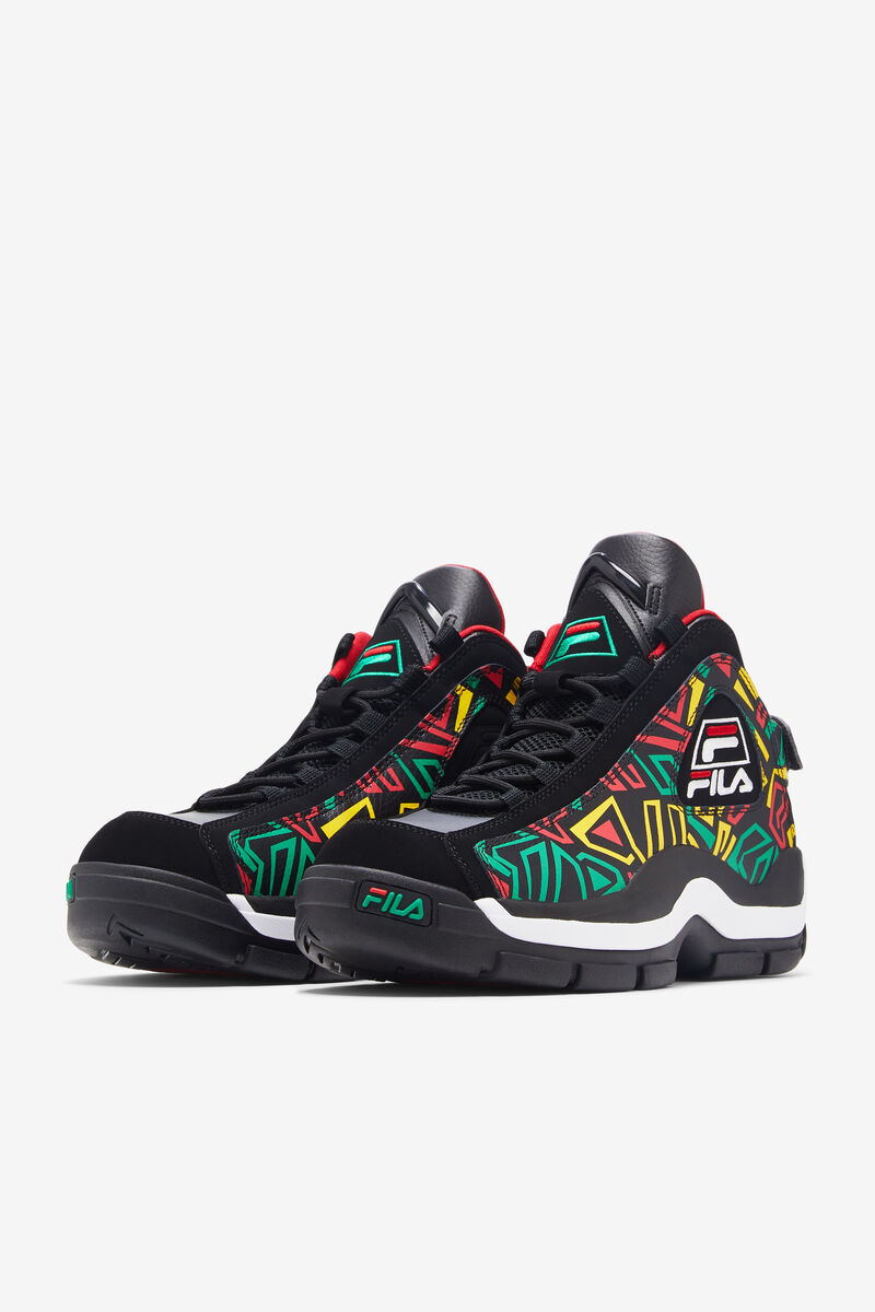 Men's Fila Grant Hill 2 Basketball Shoes Black / Lemon | lUTAQlEenPv