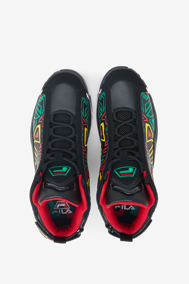 Men's Fila Grant Hill 2 Basketball Shoes Black / Lemon | lUTAQlEenPv