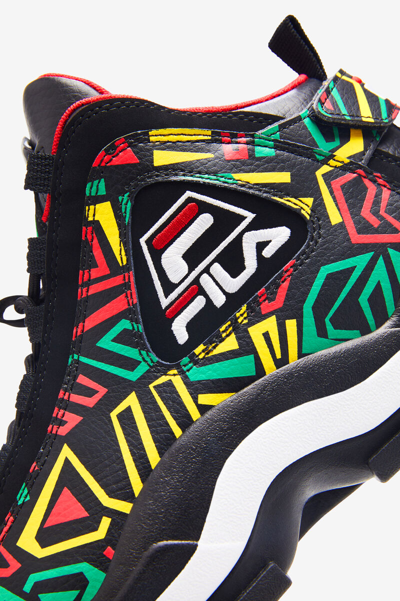 Men's Fila Grant Hill 2 Basketball Shoes Black / Lemon | lUTAQlEenPv