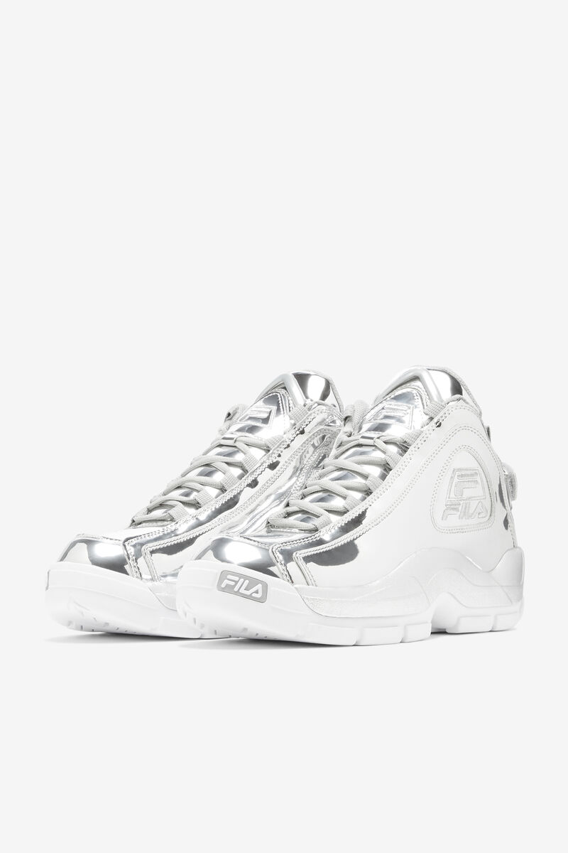 Men's Fila Grant Hill 2 Metallic Basketball Shoes Metal Silver / Metal Silver / Metal Silver | PbeA2