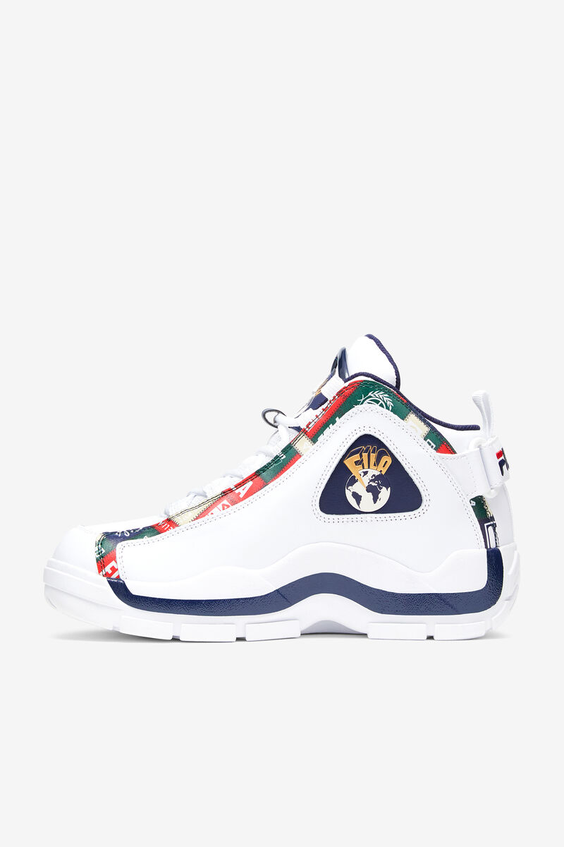Men's Fila Grant Hill 2 Patchwork Basketball Shoes White / Navy / Red | KGEc8pcf2LX