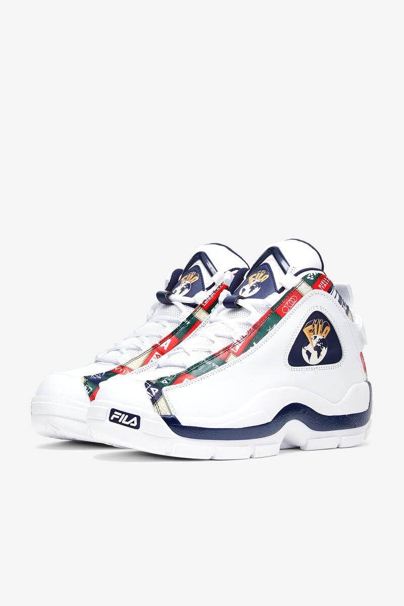 Men's Fila Grant Hill 2 Patchwork Basketball Shoes White / Navy / Red | KGEc8pcf2LX