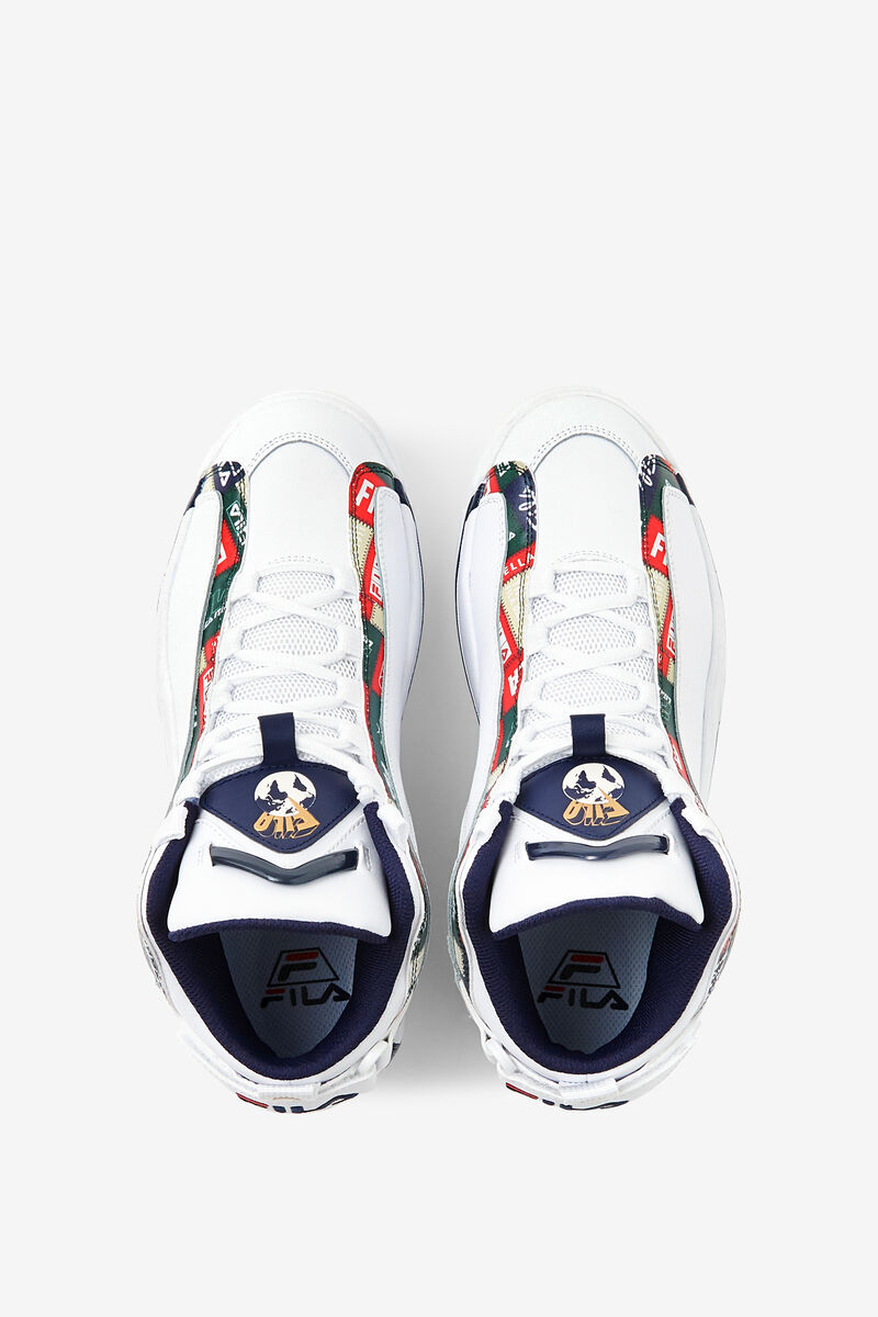 Men's Fila Grant Hill 2 Patchwork Basketball Shoes White / Navy / Red | KGEc8pcf2LX