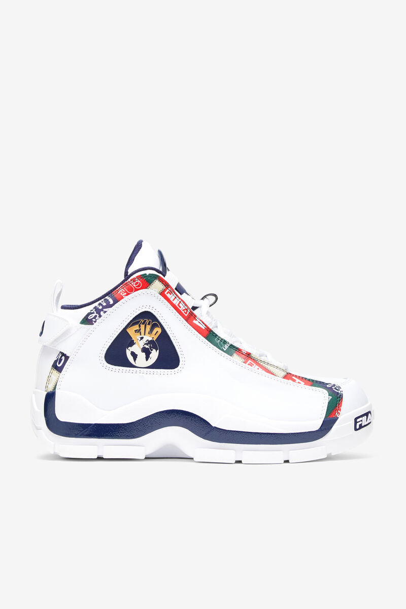 Men\'s Fila Grant Hill 2 Patchwork Basketball Shoes White / Navy / Red | KGEc8pcf2LX