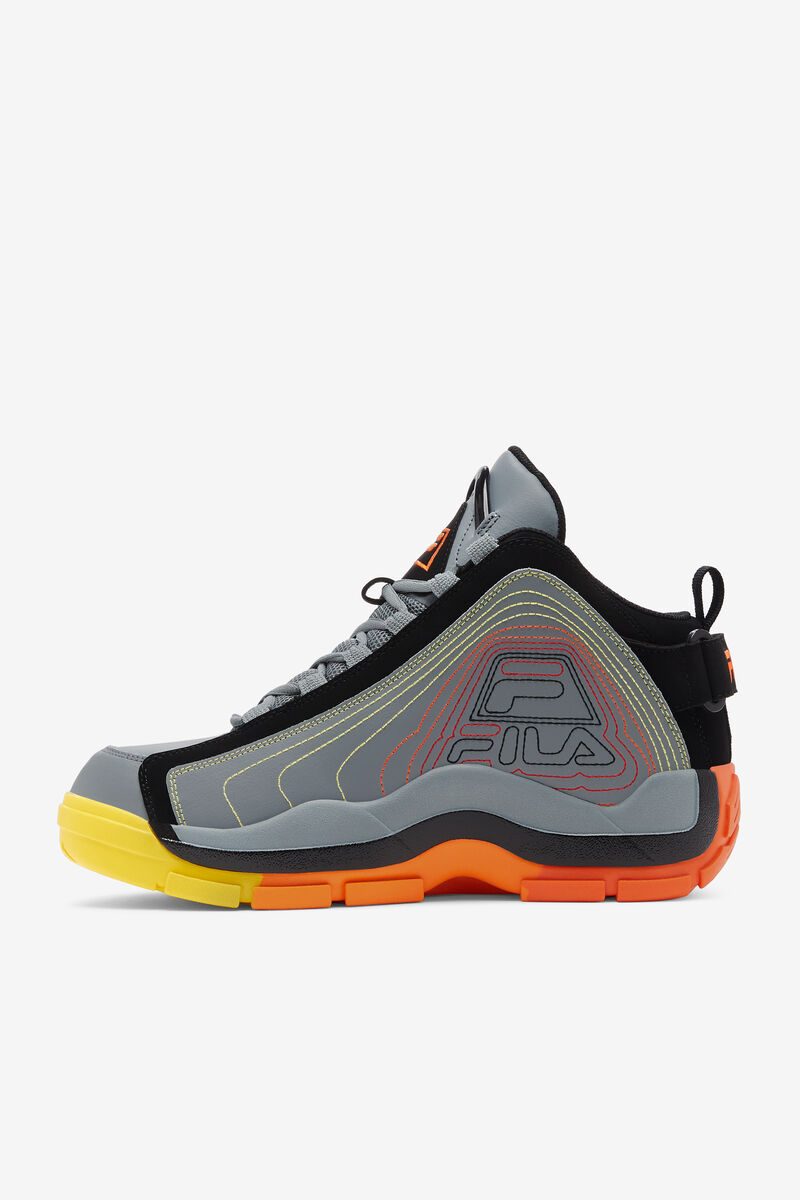 Men's Fila Grant Hill 2 Stitch Basketball Shoes Black / Red Orange | KjNIL7QOZbH
