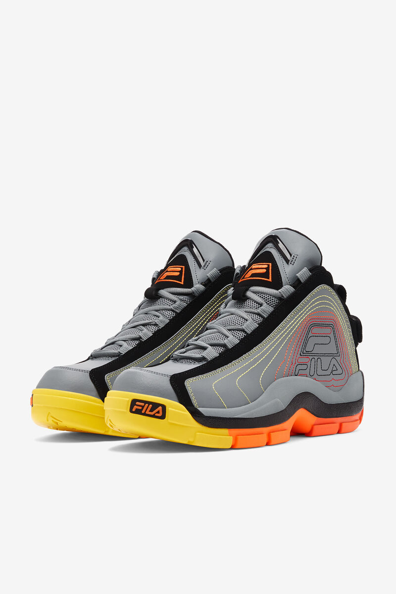 Men's Fila Grant Hill 2 Stitch Basketball Shoes Black / Red Orange | KjNIL7QOZbH