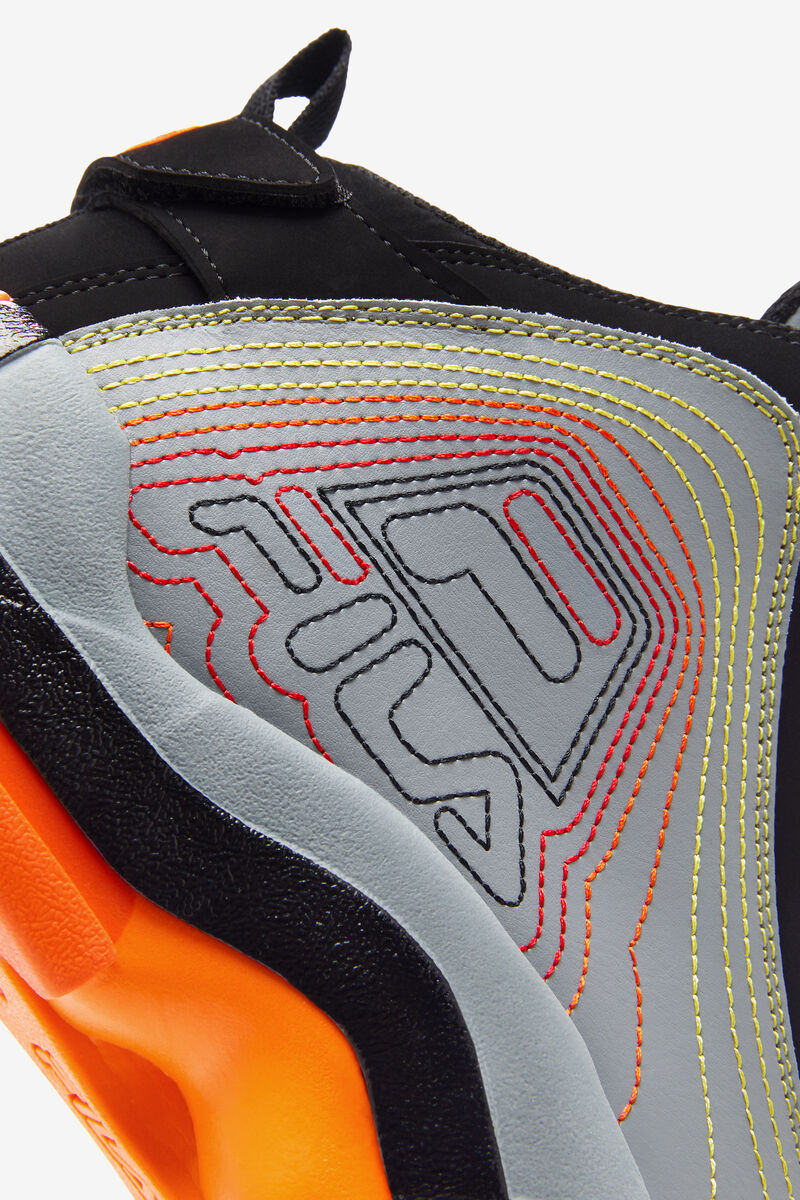 Men's Fila Grant Hill 2 Stitch Basketball Shoes Black / Red Orange | KjNIL7QOZbH