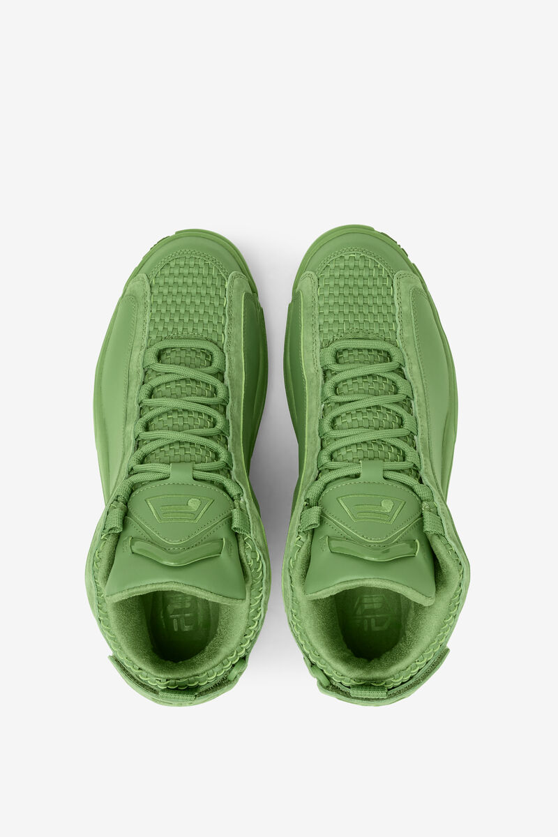 Men's Fila Grant Hill 2 Woven Basketball Shoes Green / Green / Green | DU9WaoPVSt2