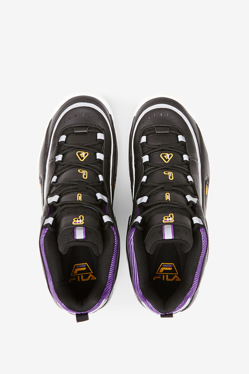 Men's Fila Grant Hill 3 Basketball Shoes Black / Gold / Purple | SCmE5cUJg6J