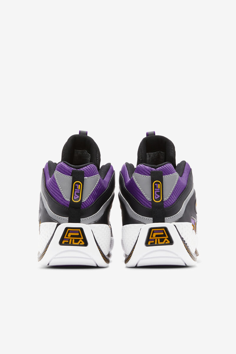Men's Fila Grant Hill 3 Basketball Shoes Black / Gold / Purple | SCmE5cUJg6J