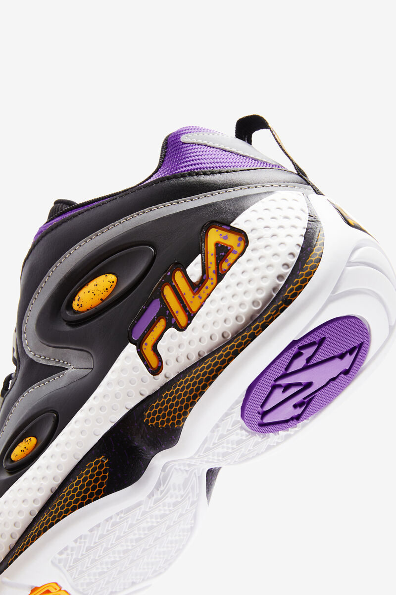 Men's Fila Grant Hill 3 Basketball Shoes Black / Gold / Purple | SCmE5cUJg6J