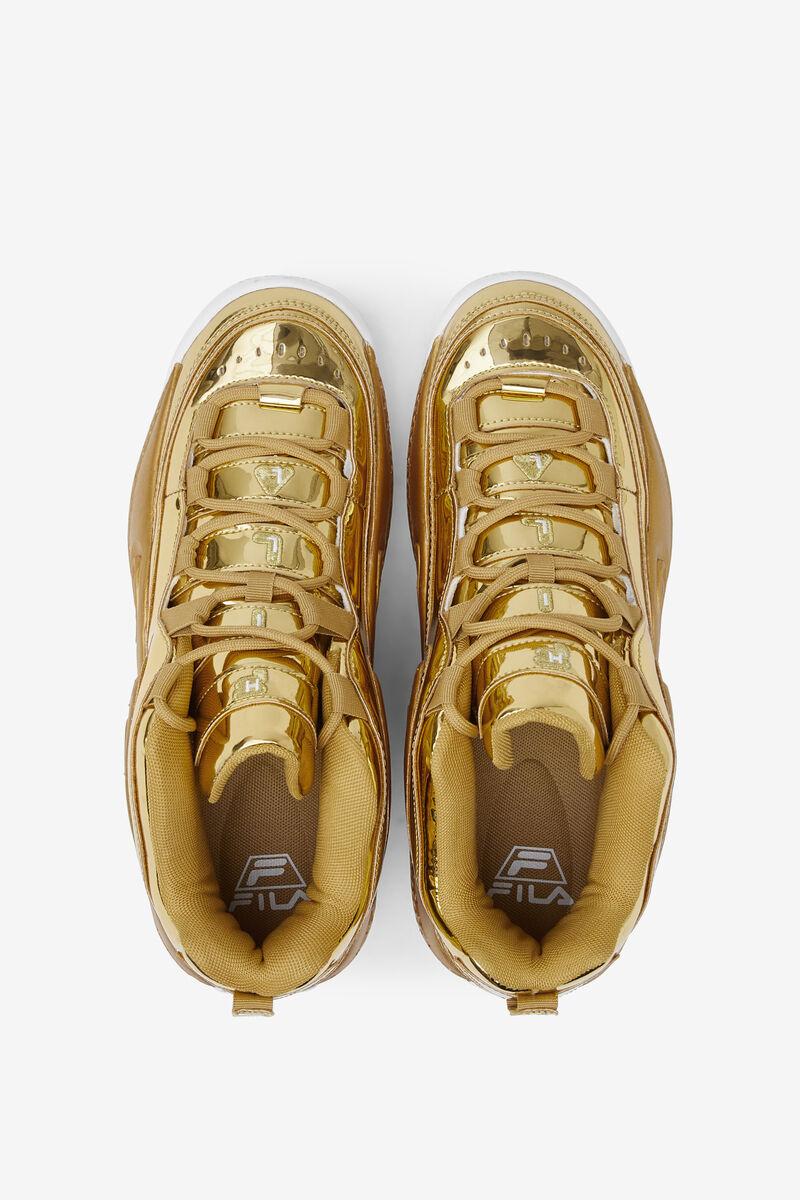 Men's Fila Grant Hill 3 Metallic Basketball Shoes Metal Gold / Metal Gold / Metal Gold | 4CugQHDrvfu