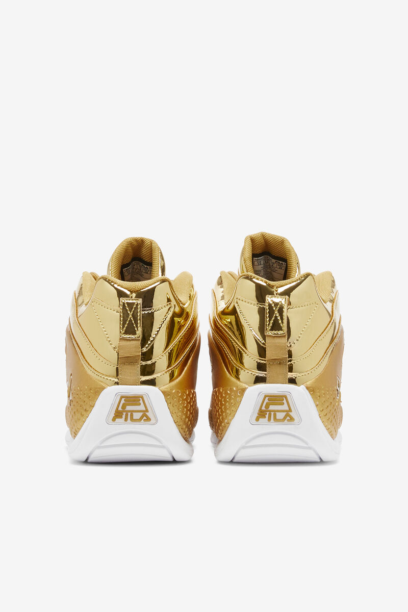 Men's Fila Grant Hill 3 Metallic Basketball Shoes Metal Gold / Metal Gold / Metal Gold | 4CugQHDrvfu
