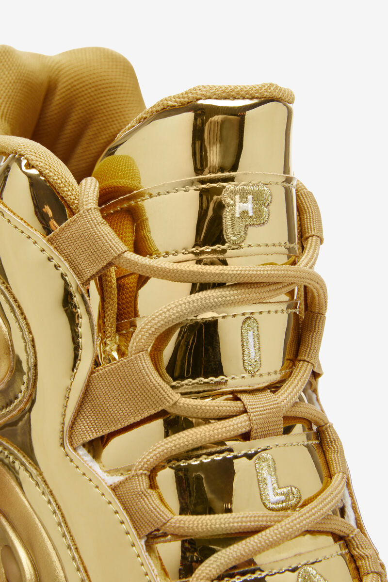 Men's Fila Grant Hill 3 Metallic Basketball Shoes Metal Gold / Metal Gold / Metal Gold | 4CugQHDrvfu