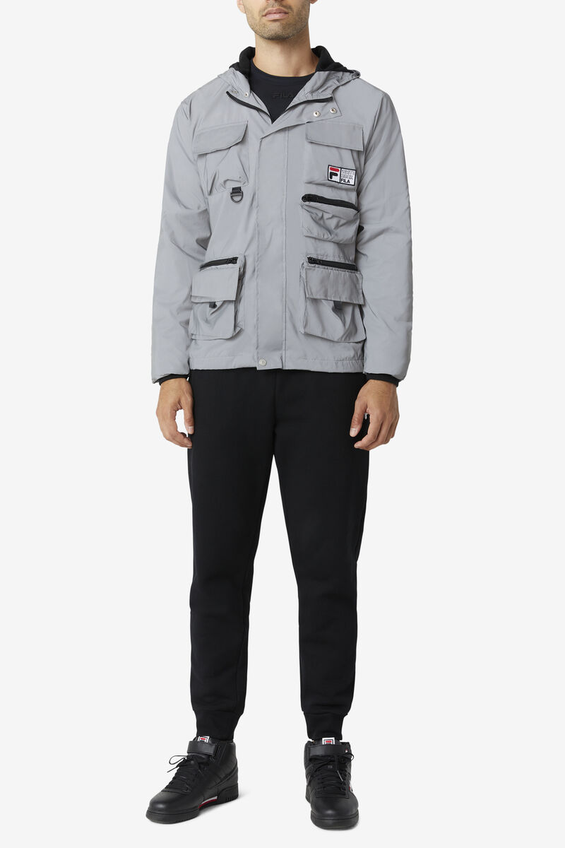 Men's Fila Grivola Shell Jacket Jackets Silver | MU8WnIxHiNa