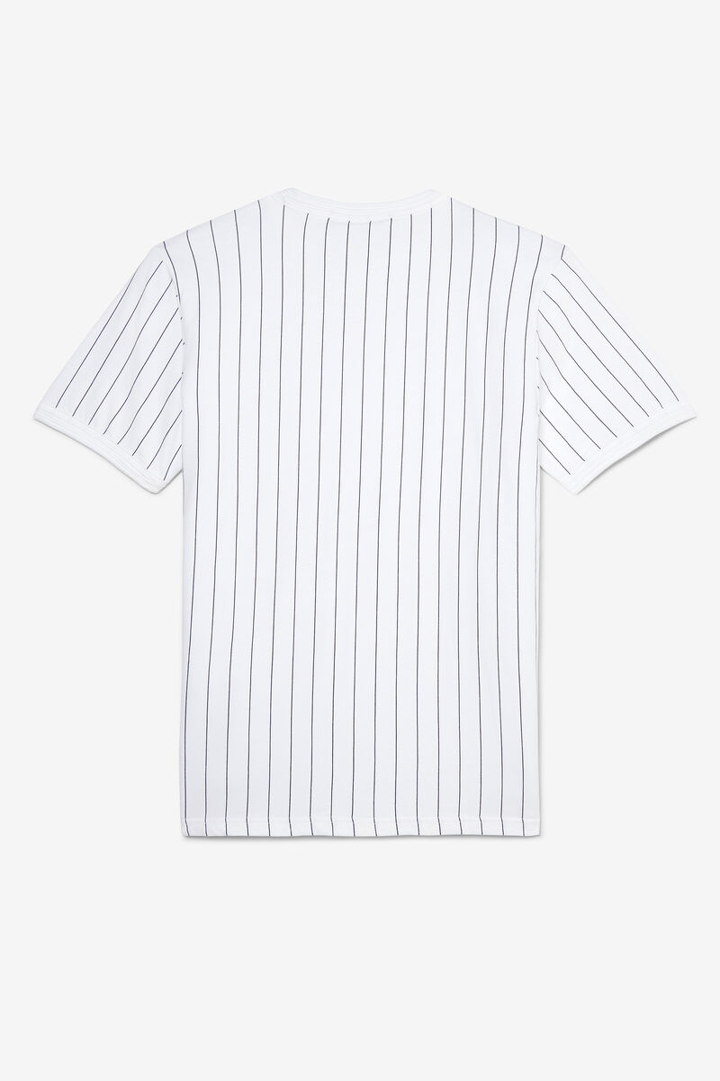 Men's Fila Guillo T Shirts White / Navy | 1QktEcOlLUE