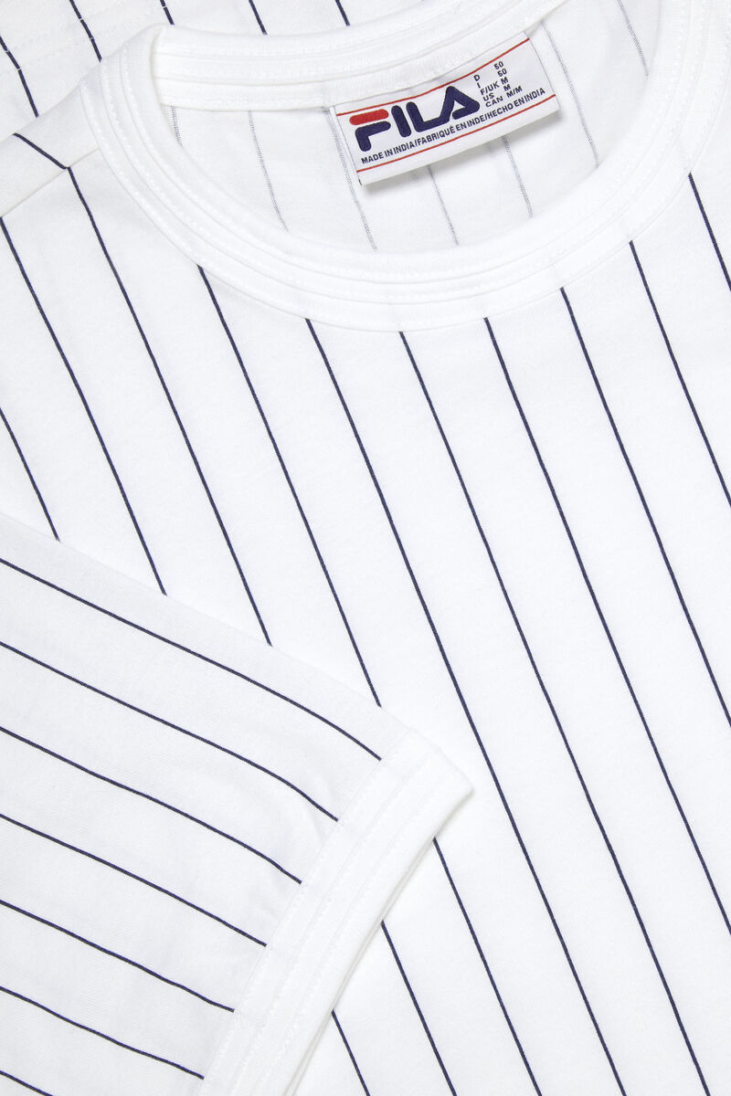Men's Fila Guillo T Shirts White / Navy | 1QktEcOlLUE