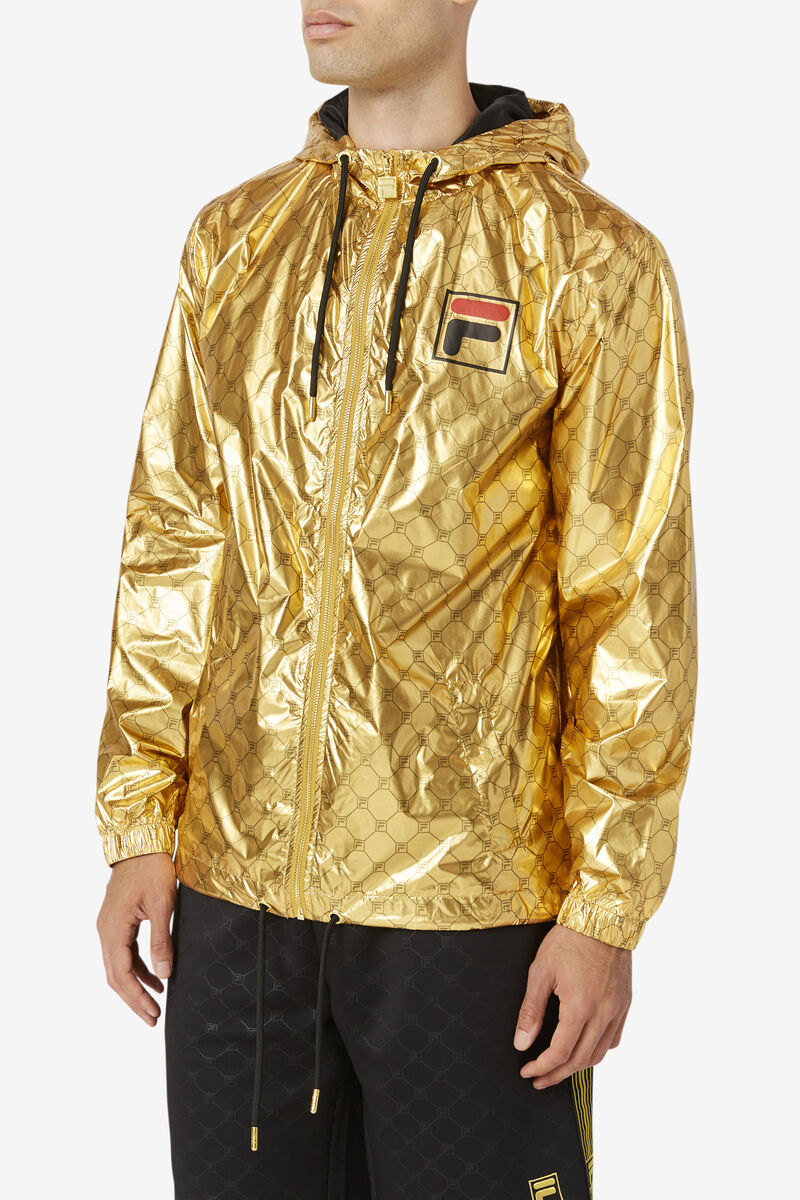 Men's Fila Gustas Long Wind Jacket Jackets Gold | res3l4G9KU9