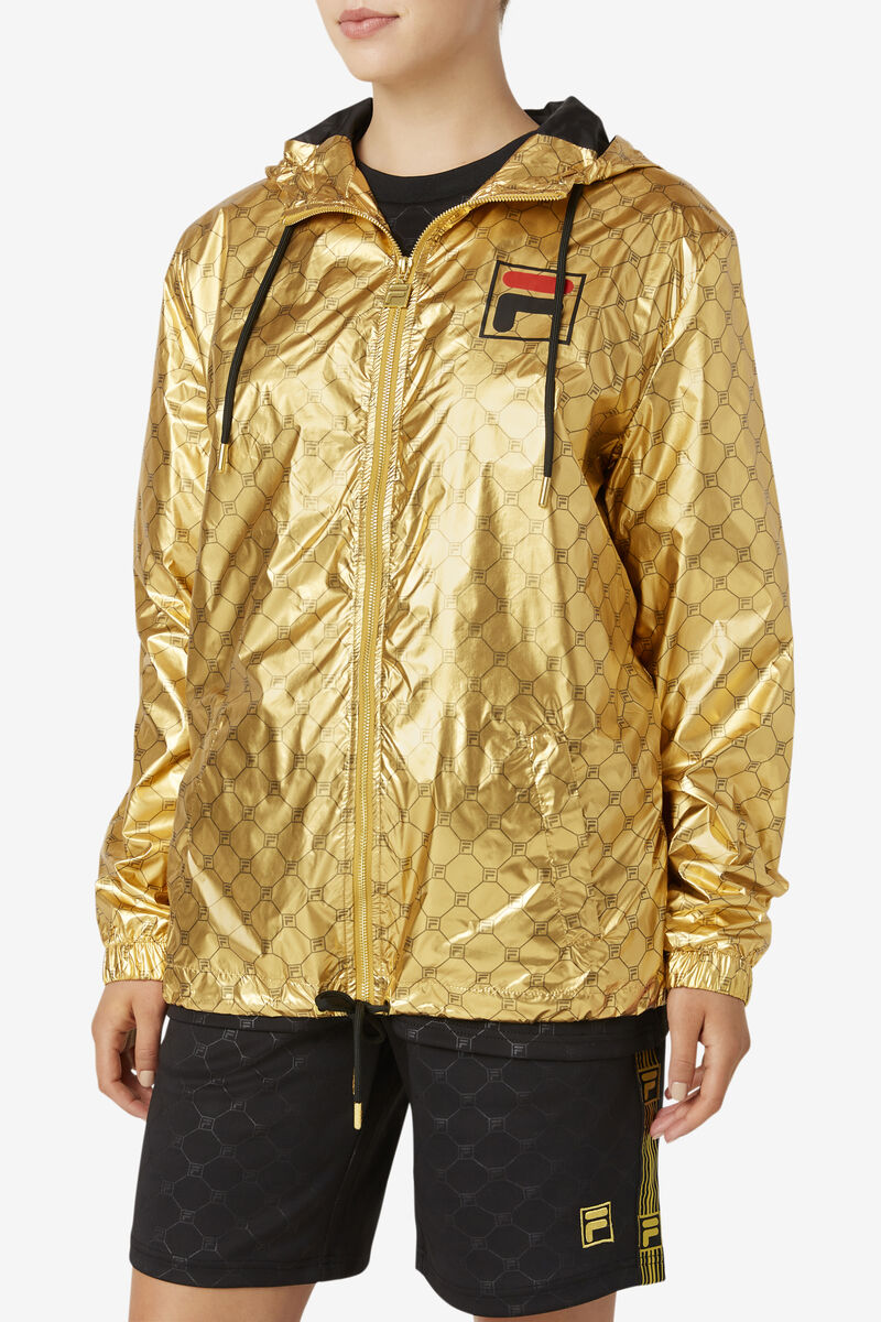 Men's Fila Gustas Long Wind Jacket Jackets Gold | res3l4G9KU9