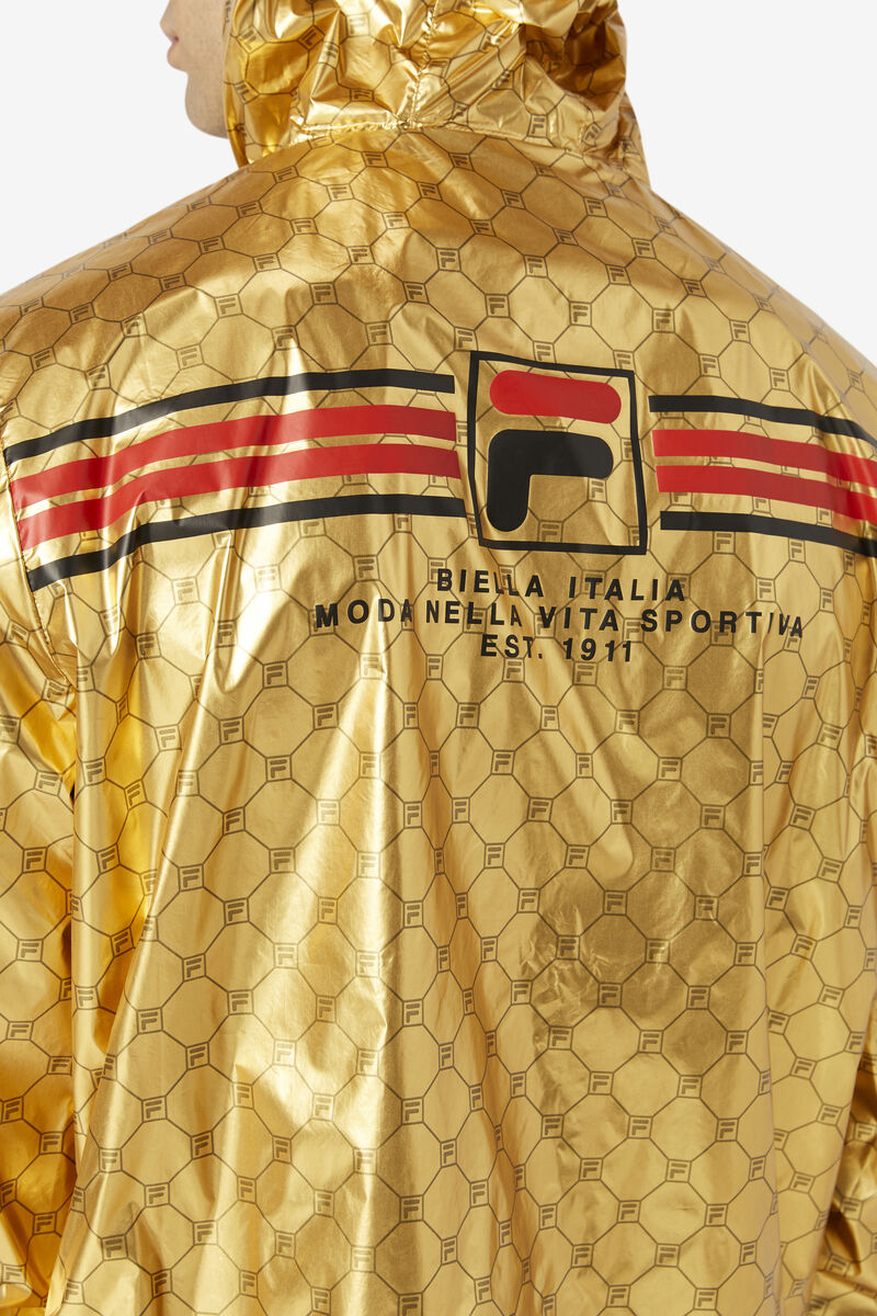 Men's Fila Gustas Long Wind Jacket Jackets Gold | res3l4G9KU9
