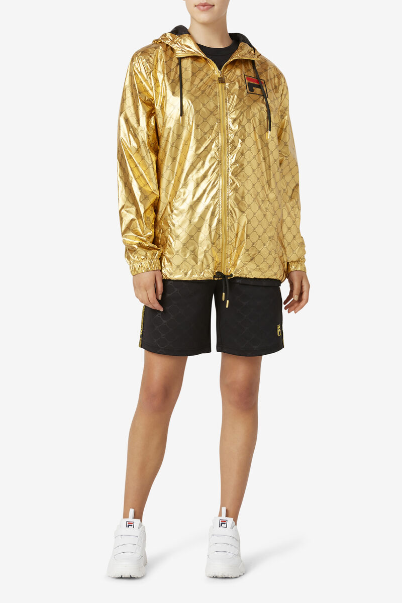 Men's Fila Gustas Long Wind Jacket Jackets Gold | res3l4G9KU9