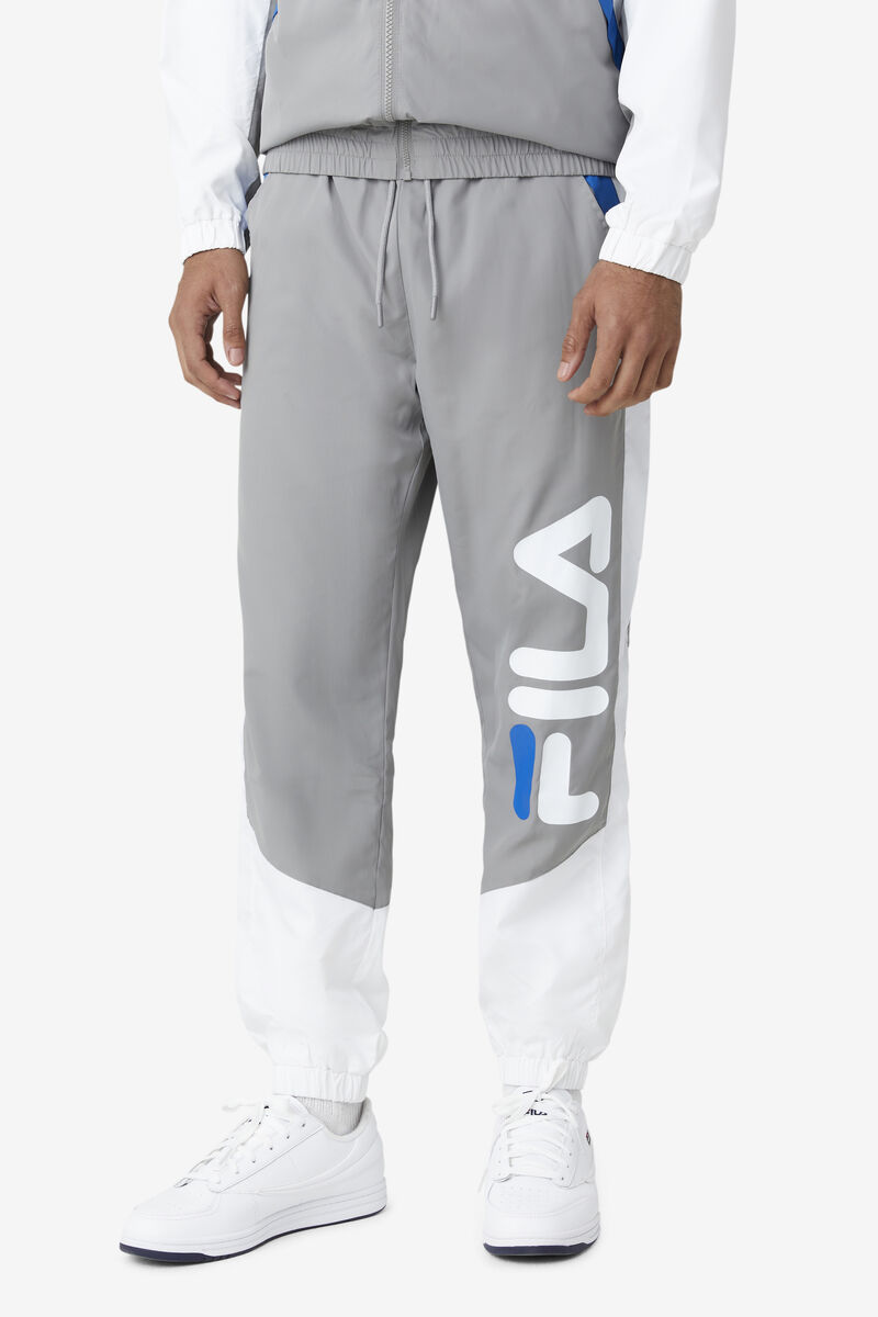 Men's Fila Gustavo Pant Pants Grey / White / Blue | 3VktVroWN7v