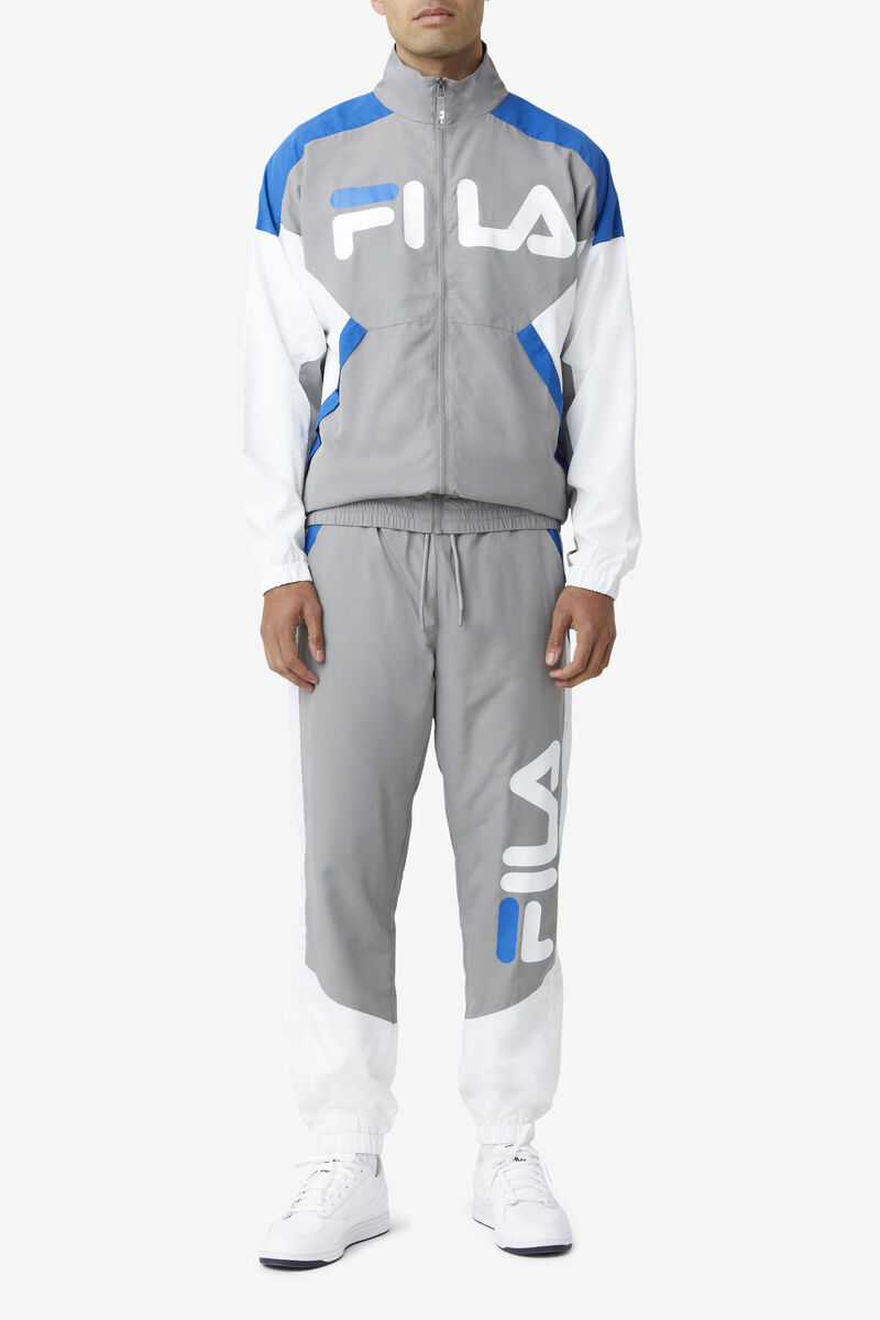 Men's Fila Gustavo Pant Pants Grey / White / Blue | 3VktVroWN7v