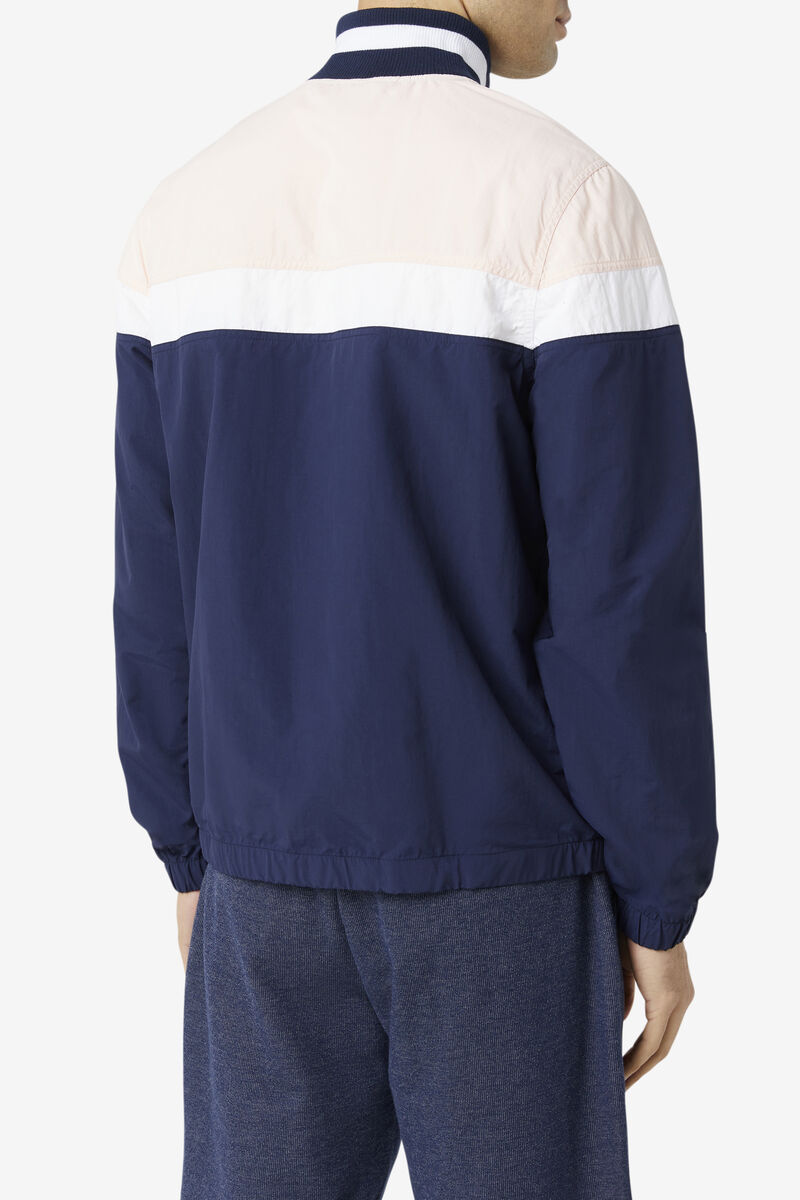 Men's Fila Halama 1/4 Zip Jacket Jackets Pink / Navy / White | p9j61eQUs5m