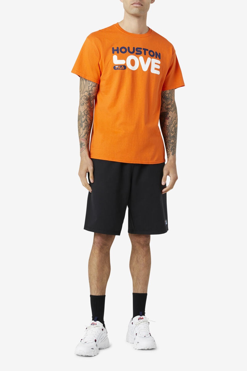 Men's Fila Houston Love T Shirts Orange | 6fcVwLUWCH9