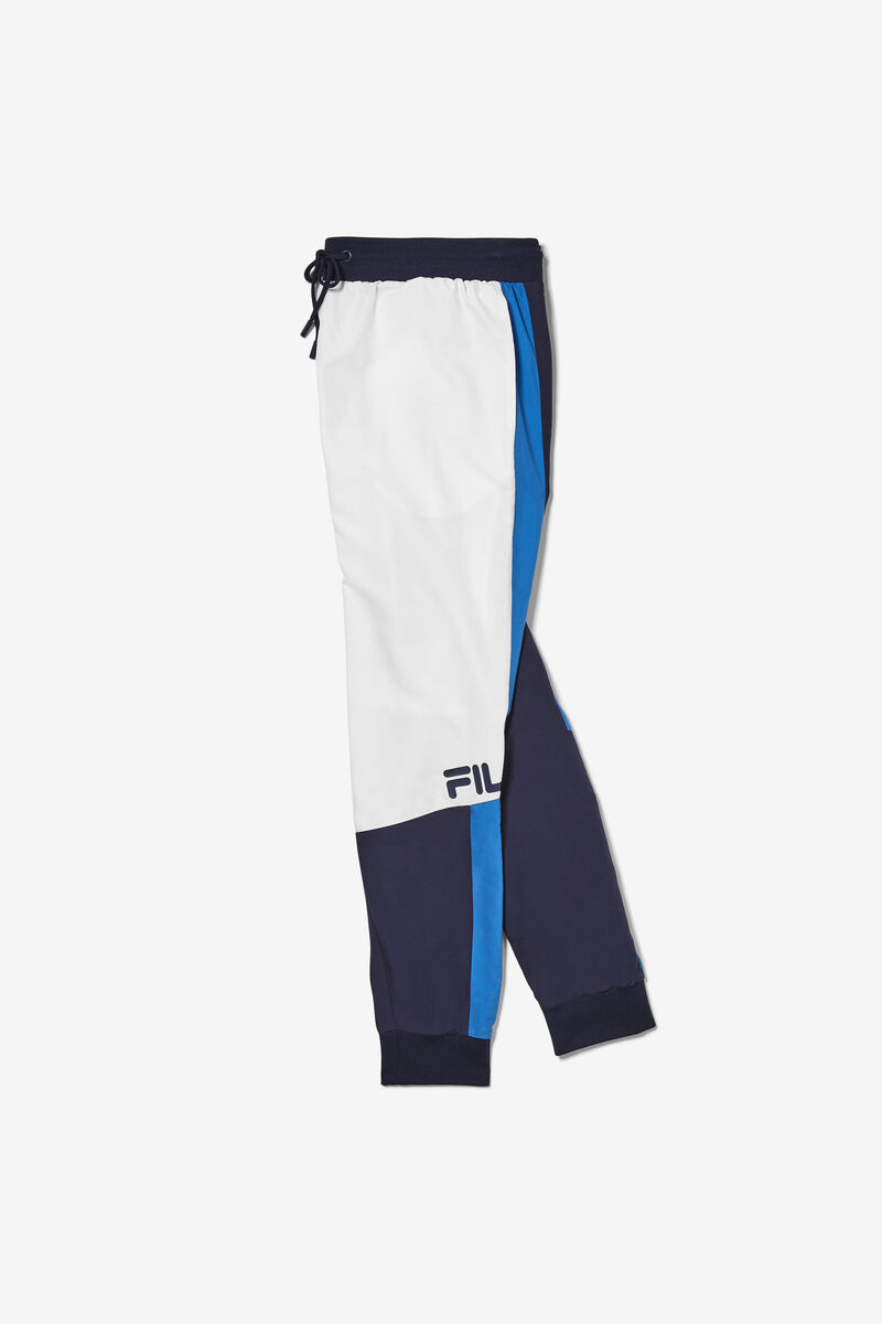 Men's Fila Hudson Track Pant Pants White / Navy / Blue | 9E5aKAATqUg