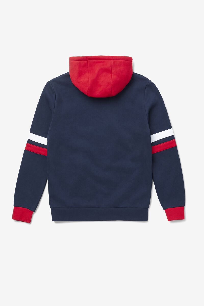 Men's Fila Hurley Hoodie Hoodies Navy / Red / White | zuPFhUizw4D