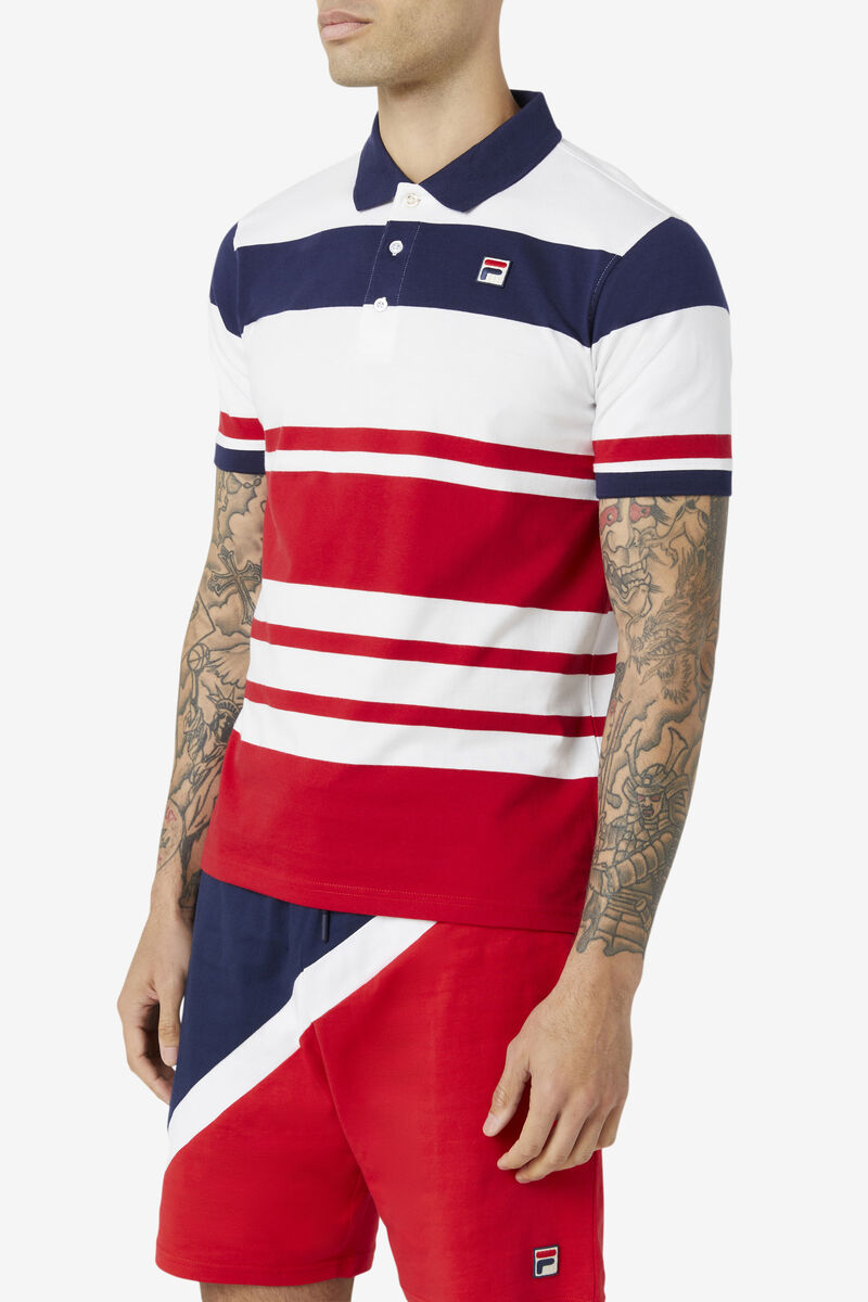 Men's Fila Jacinth Polo Polos White | rhsvLpBDMzz