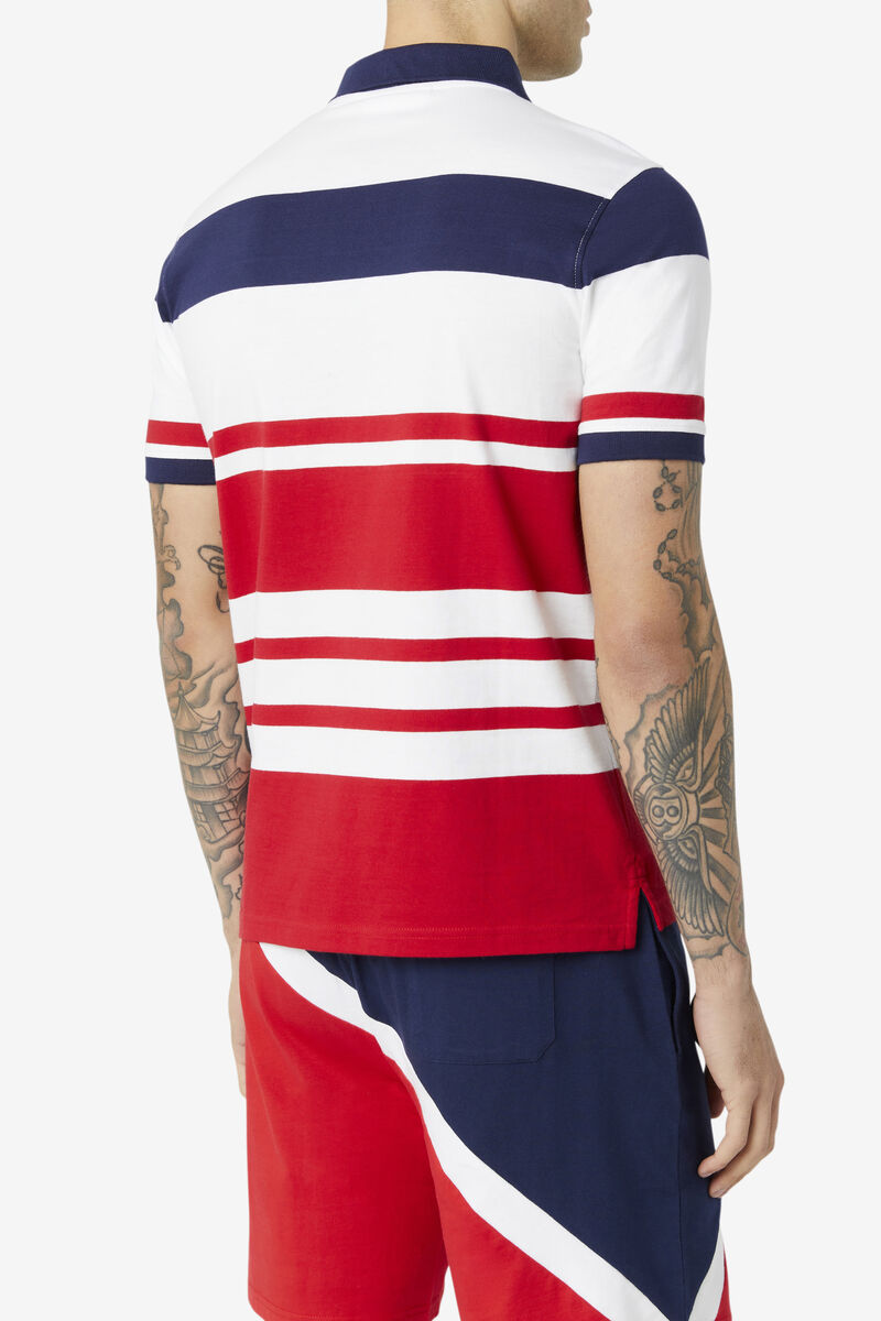 Men's Fila Jacinth Polo Polos White | rhsvLpBDMzz