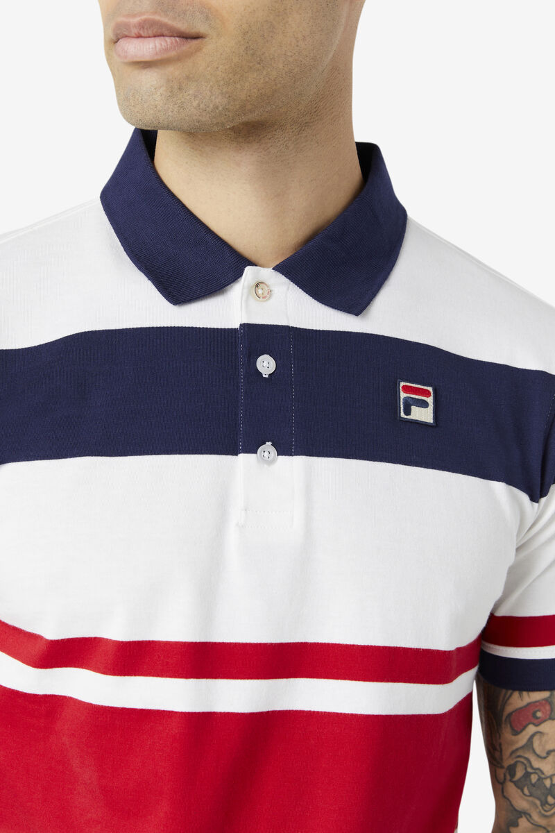 Men's Fila Jacinth Polo Polos White | rhsvLpBDMzz