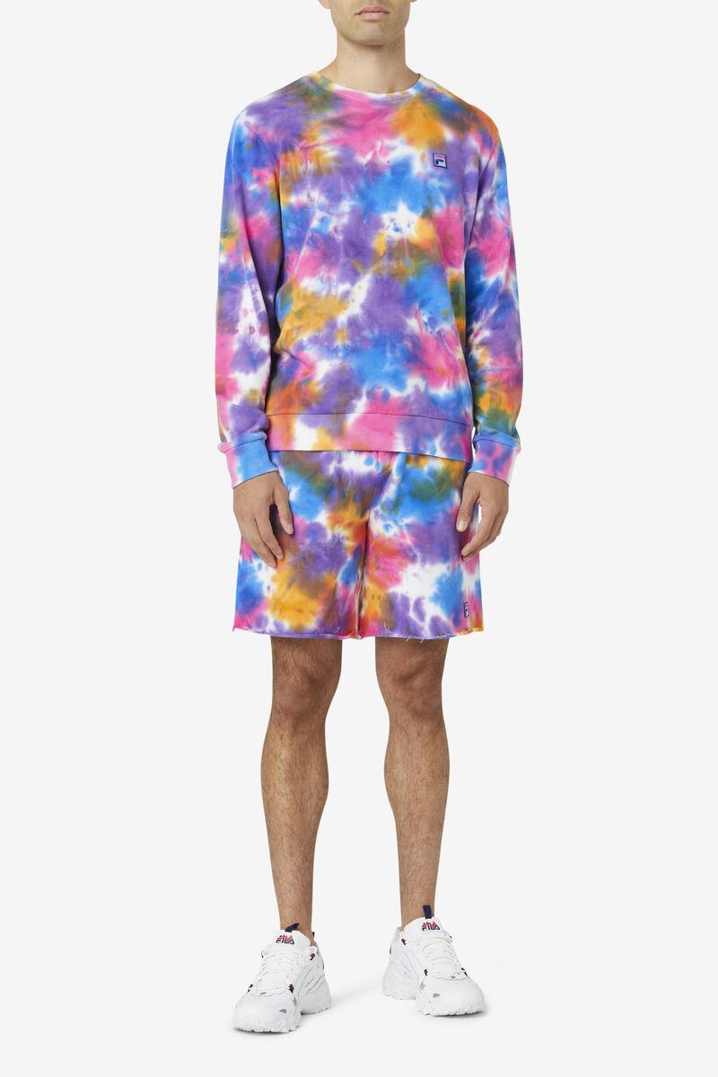 Men's Fila Jamie Tie Dye Crewneck Sweater Sweatshirts Multicolor | bz7UonYSiED