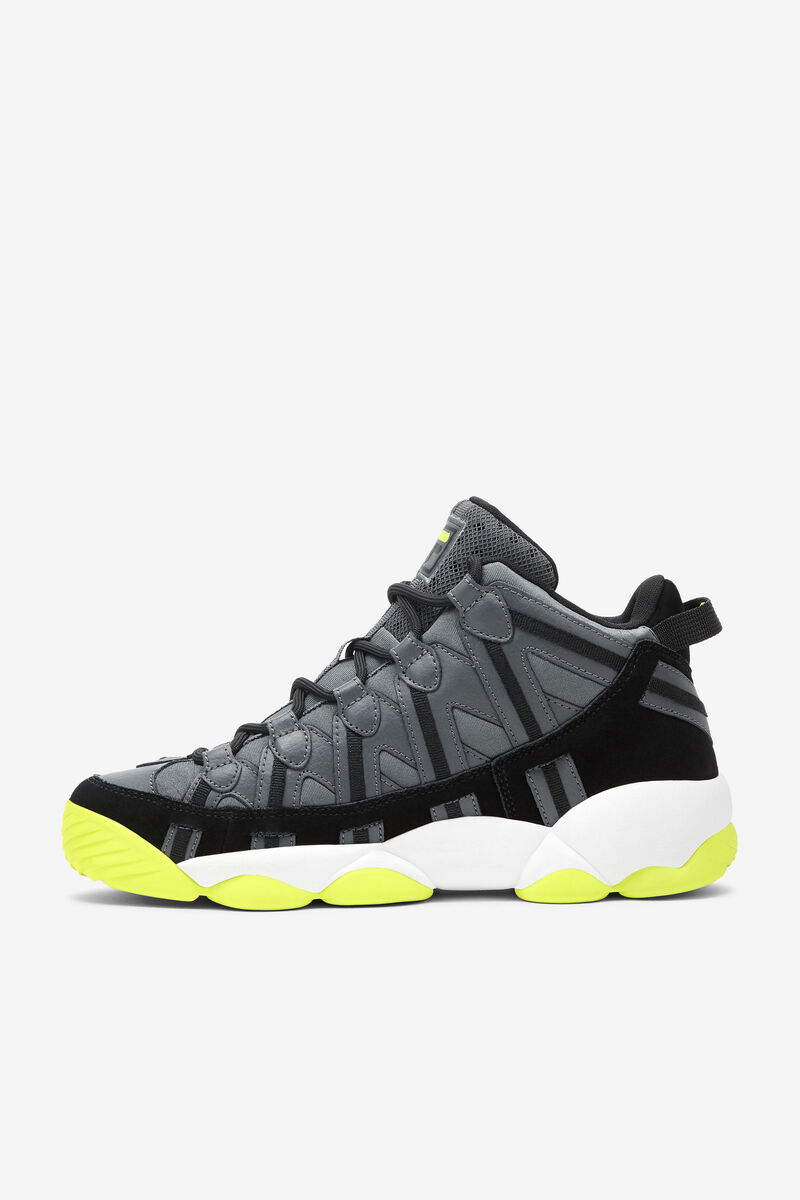 Men's Fila Jerry Stackhouse Spaghetti Sneakers | Fila Sneakers Dark Grey / Black / Yellow | QnIU7xPa