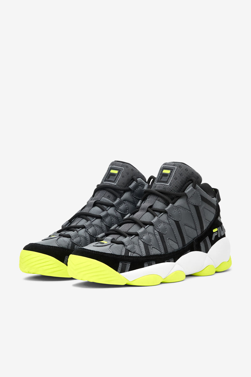 Men's Fila Jerry Stackhouse Spaghetti Sneakers | Fila Sneakers Dark Grey / Black / Yellow | QnIU7xPa