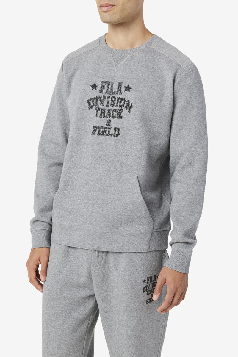 Men's Fila Juddah Crew Sweatshirts Grey | lONTKTcdVKC