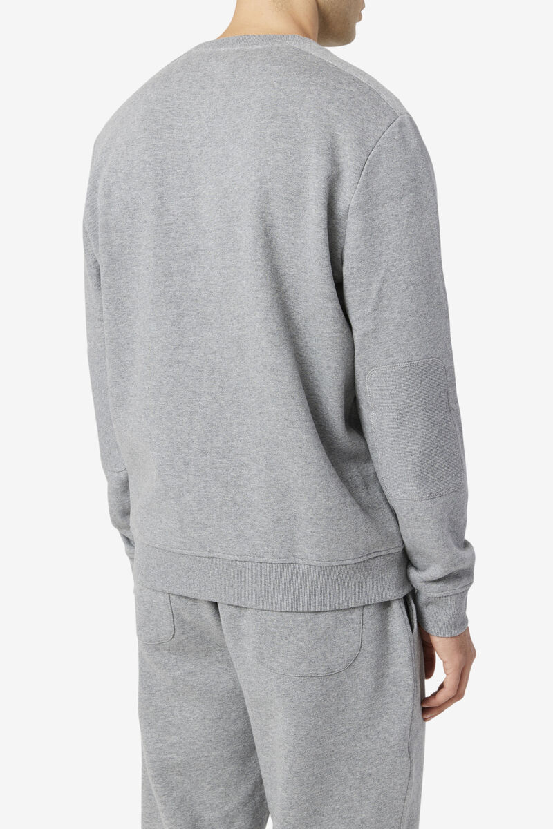 Men's Fila Juddah Crew Sweatshirts Grey | lONTKTcdVKC