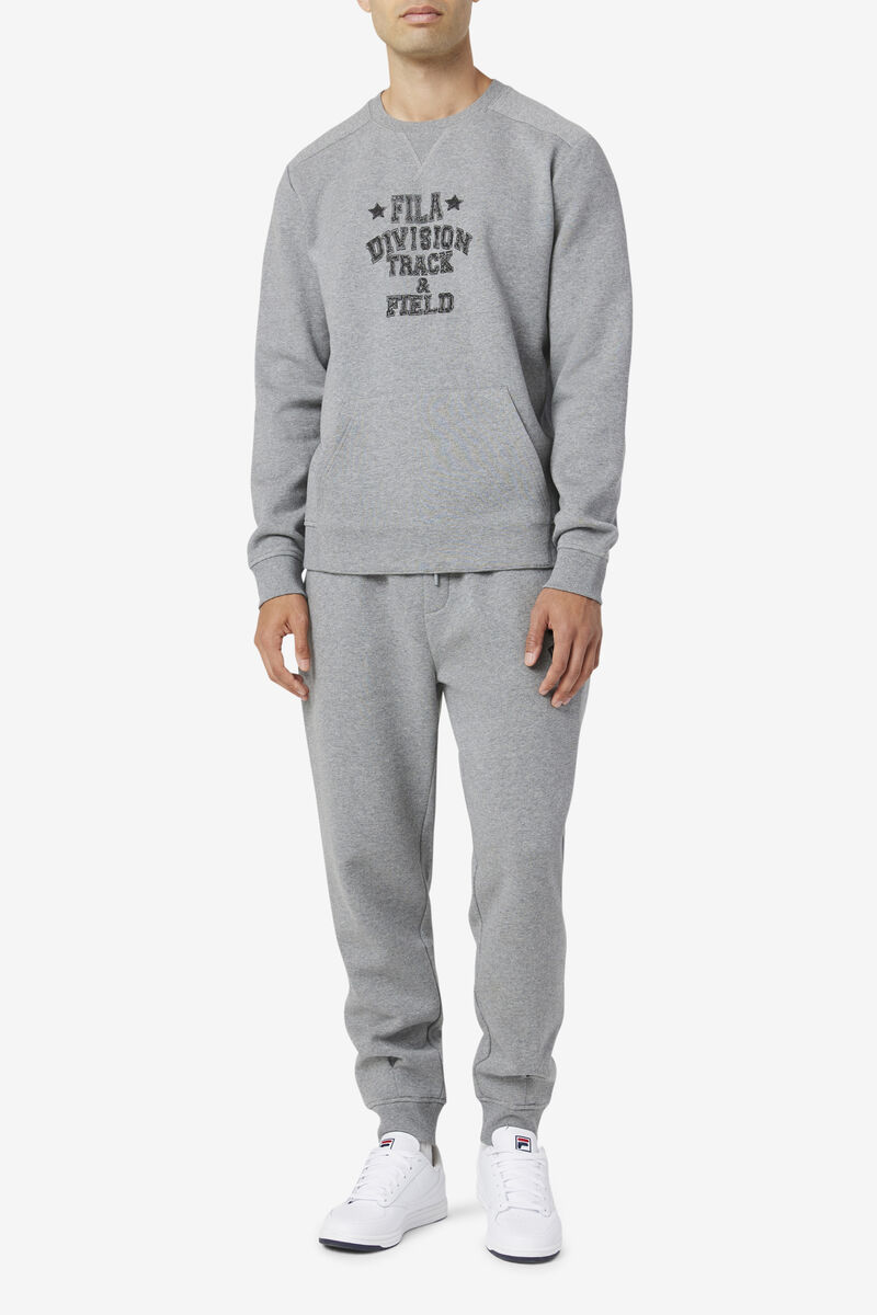 Men's Fila Juddah Crew Sweatshirts Grey | lONTKTcdVKC