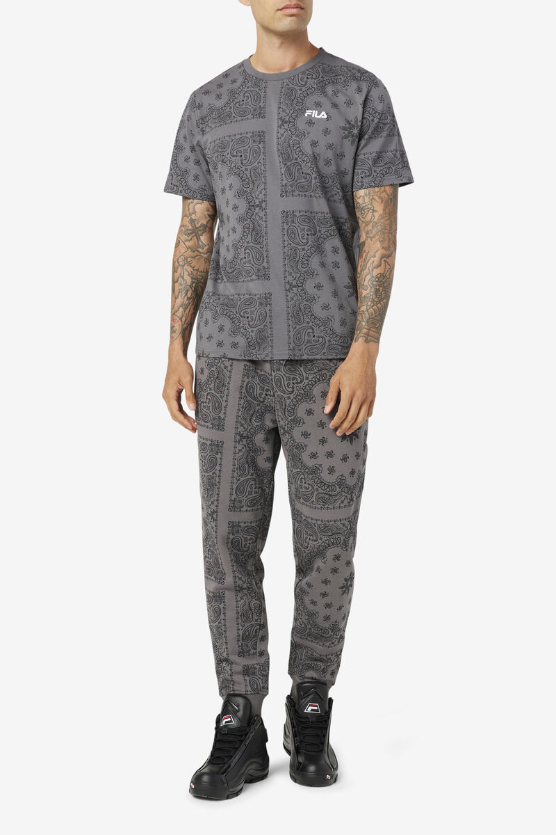Men's Fila Kensico T Shirts Grey | qsVMC9yTqLm