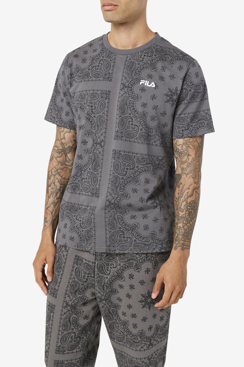 Men's Fila Kensico T Shirts Grey | qsVMC9yTqLm