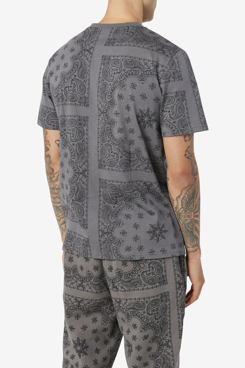 Men's Fila Kensico T Shirts Grey | qsVMC9yTqLm