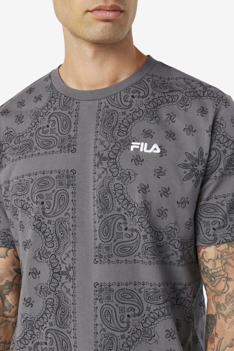 Men's Fila Kensico T Shirts Grey | qsVMC9yTqLm